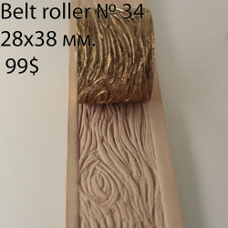 Tool for leather crafts. Belt roller-34. Size 28x38 mm