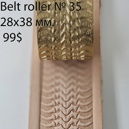Tool for leather crafts. Belt roller-35. Size 28x38 mm