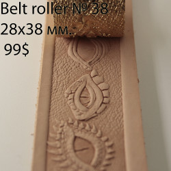 Tool for leather crafts. Belt roller-38. Size 28x38 mm