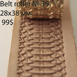 Tool for leather crafts. Belt roller-39. Size 28x38 mm