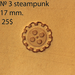 Tool for leather craft. Stamp Steampunk 3. Size 17 mm