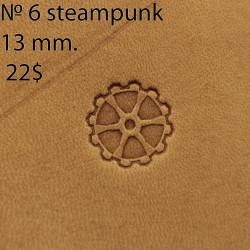 Tool for leather craft. Stamp Steampunk 6. Size 13 mm