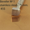 Tool for leather craft. Beveler Stamp 1.  Stainless steel. Size 9 mm