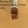 Tool for leather craft. Beveler Stamp 2.  Stainless steel. Size 9 mm