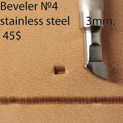 Tool for leather craft. Beveler 4. Stainless steel. 3 mm