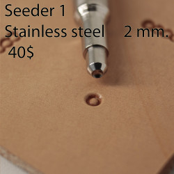 Tool for leather craft. Seeder 1. Stainless steel. 2 mm