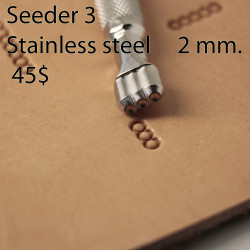 Tool for leather craft. Seeder 3. Stainless steel. 2 mm