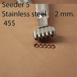 Tool for leather craft. Seeder 5. Stainless steel. 2 mm