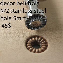 Tool for leather craft. Decor belt hole 2. Stainless steel. Size 5mm