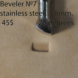 Tool for leather craft. Beveler 7. Stainless steel. 8 mm. 20 degrees