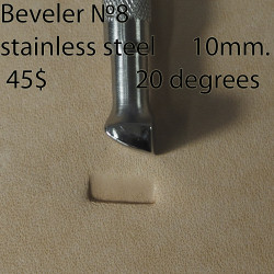 Tool for leather craft. Beveler 8. Stainless steel. 10 mm. 20 degrees