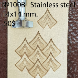 Tool for leather craft. Stamp 100B. Stainless steel. Size 14x14 mm