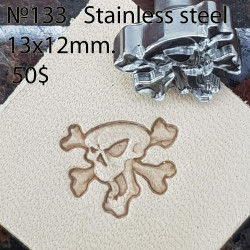 Tool for leather craft. Stamp 133. Stainless steel. Size 13x12 mm