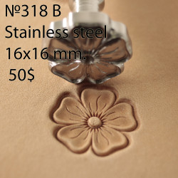 Tool for leather craft. Stamp 318B. Stainless steel. Size 16x16 mm