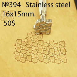 Tool for leather craft. Stamp 394. Stainless steel. Size 16x15 mm