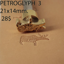 Tool for leather craft. Petroglyph 3. Size 21x14 mm