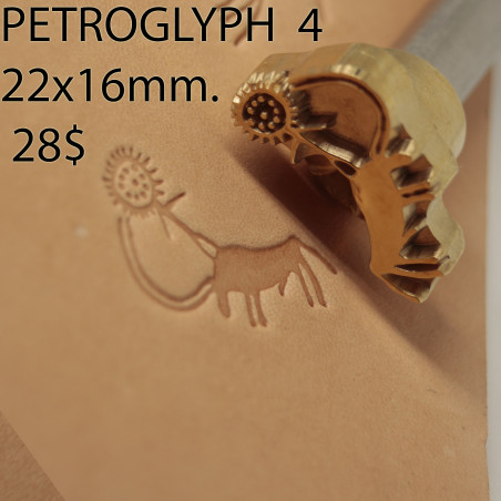 Tool for leather craft. Petroglyph 4. Size 22x16 mm