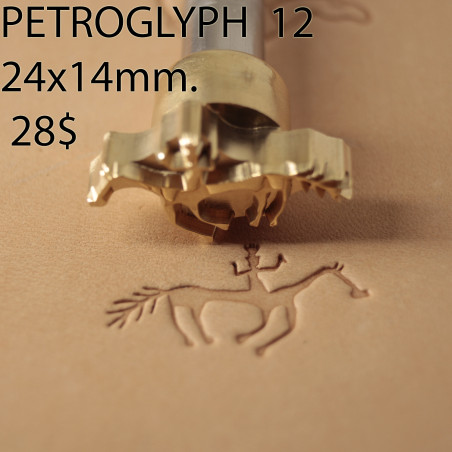 Tool for leather craft. Petroglyph 12. Size 24x14 mm