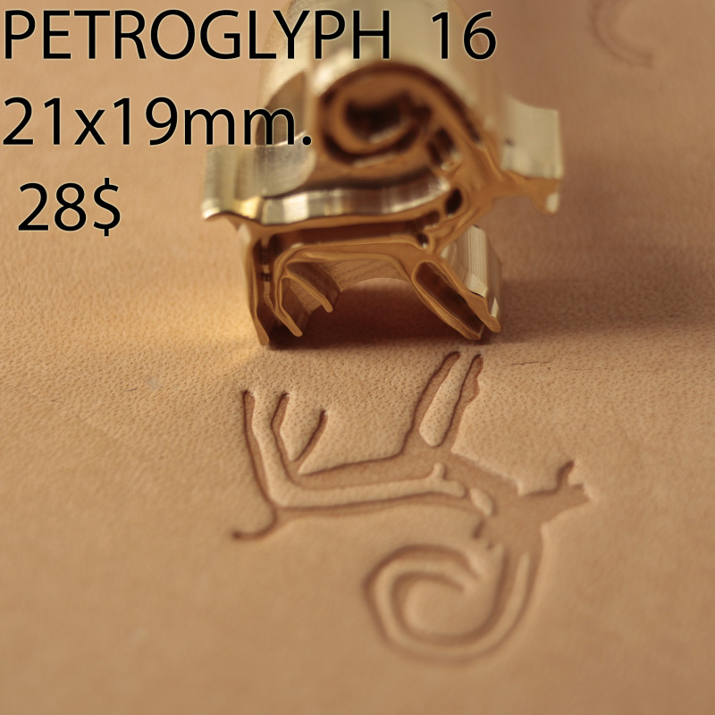 Tool for leather craft. Petroglyph 16. Size 21x19 mm