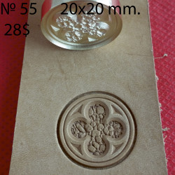 Tool for leather craft. Stamp 55. Size 20x20 mm