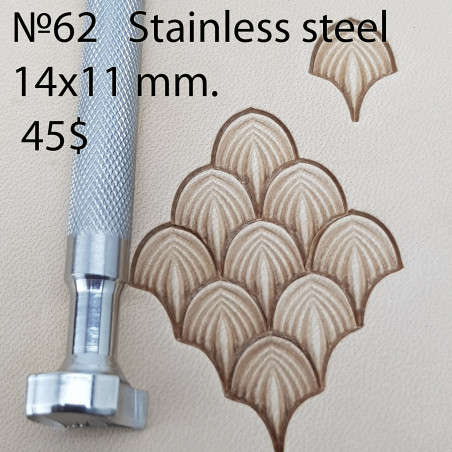Tool for leather craft. Stamp 62. Stainless steel. Size 11x14 mm