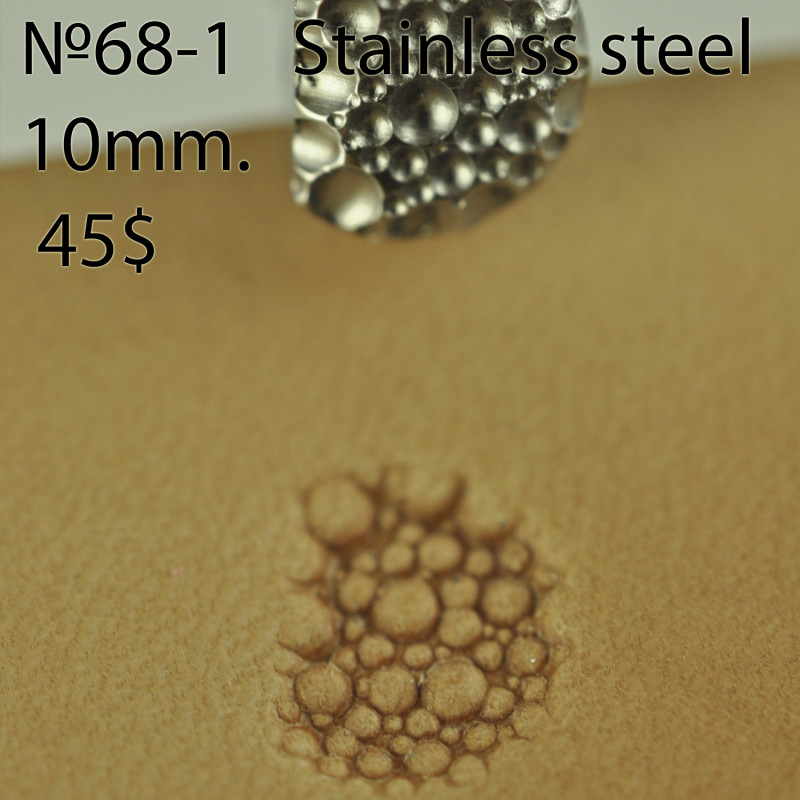 Tool for leather craft. Stamp 68-1. Stainless steel. Size 10 mm