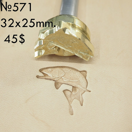 Tool for leather craft. Stamp 571. Size 32x25 mm