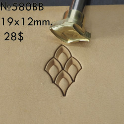 Tool for leather craft. Stamp 580BB. Size 19x12 mm