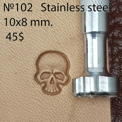 Tool for leather craft. Stamp 102. Stainless steel. Size 8x10 mm