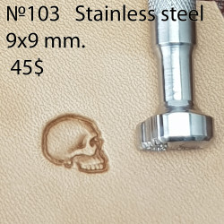 Tool for leather craft. Stamp 103. Stainless steel. Size 9x9 mm