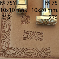 Tool for leather craft. Stamp 75Y -angular stamp for stamp 75. Size 10x10 mm