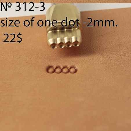 Tool for leather craft. Stamp 312-3. Size of one dot - 2mm