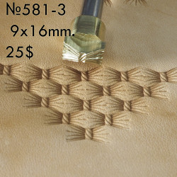 Tool for leather craft. Stamp 581-3. Size 9x16 mm