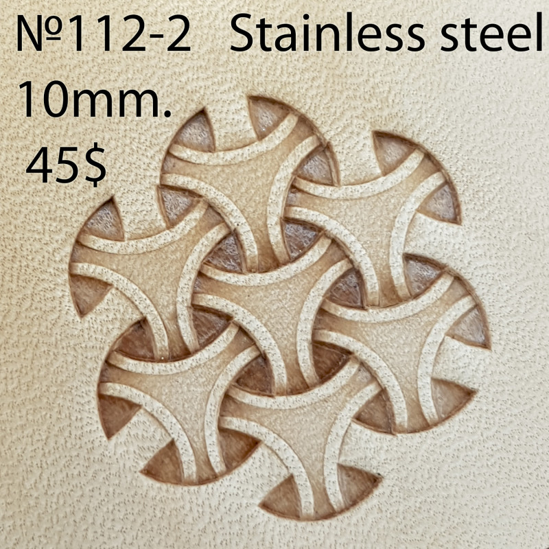 Tool for leather craft. Stamp 112-2. Stainless steel. Size 10x10 mm