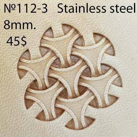 Tool for leather craft. Stamp 112-3. Stainless steel. Size 8x8 mm