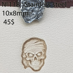 Tool for leather craft. Stamp 118. Stainless steel. Size 8x10 mm