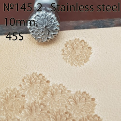 Tool for leather craft. Stamp 145-2. Stainless steel  Size 10 mm