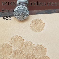 Tool for leather craft. Stamp 145-3. Stainless steel Size 8 mm