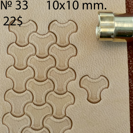 Tool for leather craft. Stamp 33. Size 10x10 mm