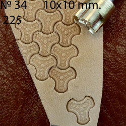 Tool for leather craft. Stamp 34. Size 10x10 mm