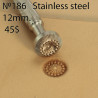 Tool for leather craft. Stamp 186.  Stainless steel. Size 10x10 mm