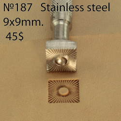 Tool for leather craft. Stamp 187.  Stainless steel. Size 9x9 mm