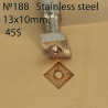 Tool for leather craft. Stamp 188.  Stainless steel. Size 10x13 mm