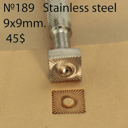 Tool for leather craft. Stamp 189.  Stainless steel. Size 9x9 mm