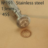 Tool for leather craft. Stamp 191. (Flower center)  Stainless steel. Size 12x12 mm
