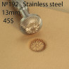 Tool for leather craft. Stamp 192. (Flower center)  Stainless steel. Size 12x12 mm