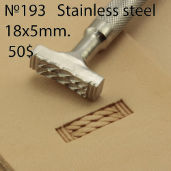 Tool for leather craft. Stamp 193.  Stainless steel. Size 5x18 mm