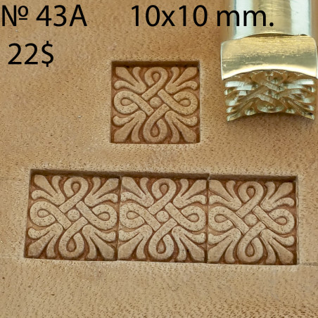 Tool for leather craft. Stamp 43A. Size 10x10 mm