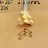 Tool for leather craft. Stamp 207. Size 21x16 mm