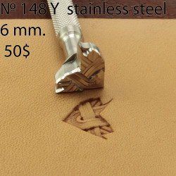 Tool for leather craft. Stamp 148.  Stainless steel. Size 6 mm